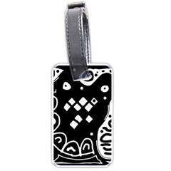 Black And White High Art Abstraction Luggage Tags (one Side) 