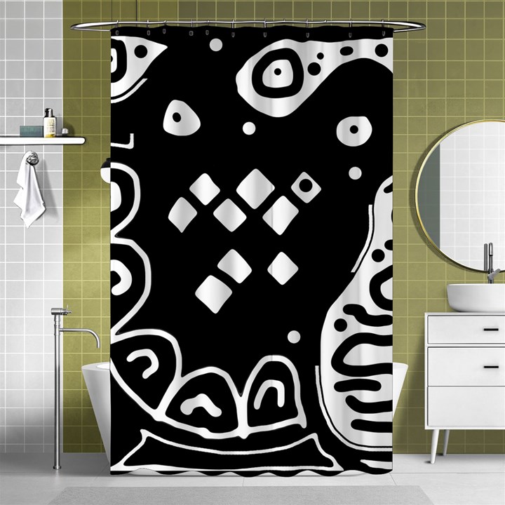 Black and white high art abstraction Shower Curtain 48  x 72  (Small) 