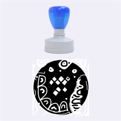 Black And White High Art Abstraction Rubber Round Stamps (medium) by Valentinaart