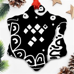 Black And White High Art Abstraction Ornament (snowflake) 