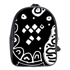 Black And White High Art Abstraction School Bags (xl) 