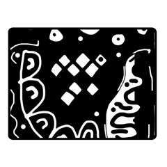 Black And White High Art Abstraction Double Sided Fleece Blanket (small) 