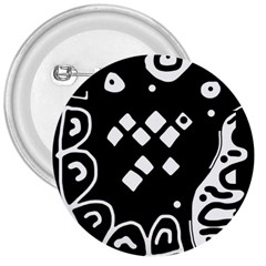 Black And White High Art Abstraction 3  Buttons