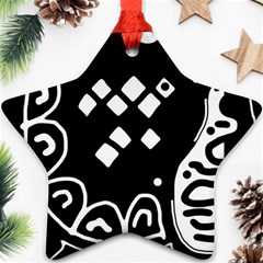 Black And White High Art Abstraction Ornament (star) 