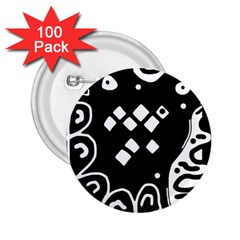 Black And White High Art Abstraction 2 25  Buttons (100 Pack) 