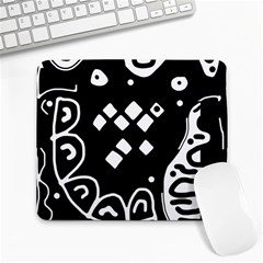 Black And White High Art Abstraction Large Mousepads