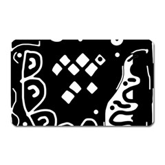 Black And White High Art Abstraction Magnet (rectangular)