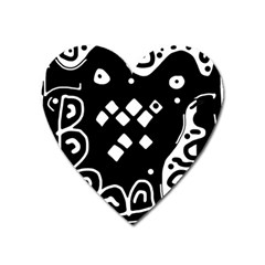 Black And White High Art Abstraction Heart Magnet