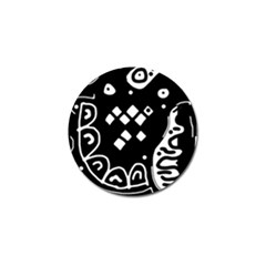 Black And White High Art Abstraction Golf Ball Marker