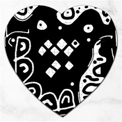 Black And White High Art Abstraction Jigsaw Puzzle (heart)