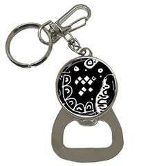 Black And White High Art Abstraction Bottle Opener Key Chains