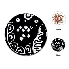 Black And White High Art Abstraction Playing Cards (round) 