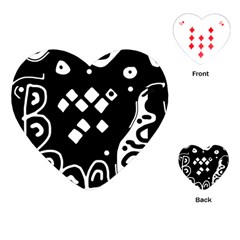 Black And White High Art Abstraction Playing Cards (heart) 