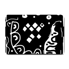 Black And White High Art Abstraction Small Doormat 