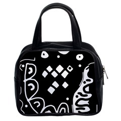 Black And White High Art Abstraction Classic Handbags (2 Sides)