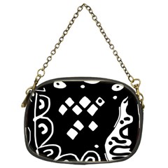 Black And White High Art Abstraction Chain Purses (one Side)  by Valentinaart