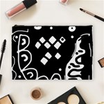 Black and white high art abstraction Cosmetic Bag (Large)  Front