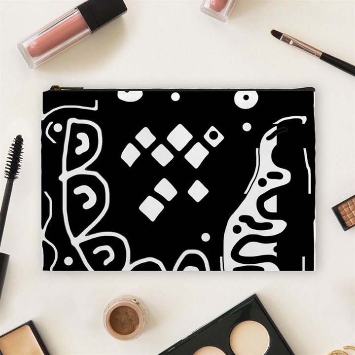 Black and white high art abstraction Cosmetic Bag (Large) 