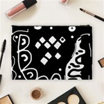 Black and white high art abstraction Cosmetic Bag (Large)  Back