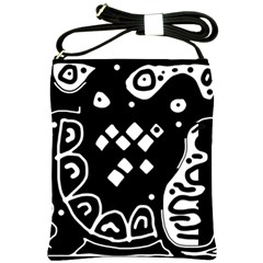 Black And White High Art Abstraction Shoulder Sling Bags