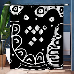 Black And White High Art Abstraction Shower Curtain 60  X 72  (medium) 