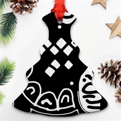 Black And White High Art Abstraction Christmas Tree Ornament (2 Sides)