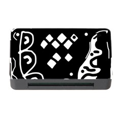 Black And White High Art Abstraction Memory Card Reader With Cf by Valentinaart