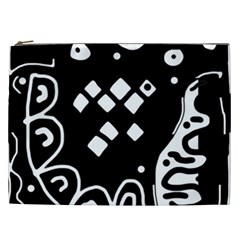 Black And White High Art Abstraction Cosmetic Bag (xxl)  by Valentinaart