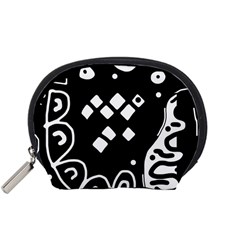 Black And White High Art Abstraction Accessory Pouches (small) 