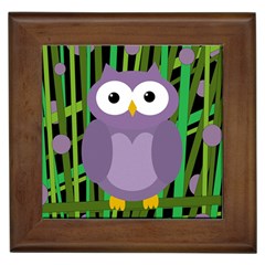 Purple Owl Framed Tiles