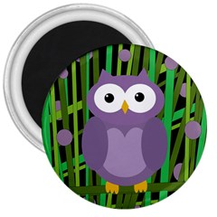 Purple Owl 3  Magnets