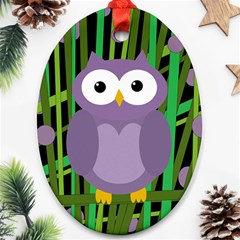 Purple Owl Ornament (oval) 