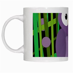 Purple Owl White Mugs