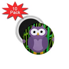 Purple Owl 1 75  Magnets (10 Pack)  by Valentinaart