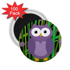 Purple Owl 2 25  Magnets (100 Pack) 