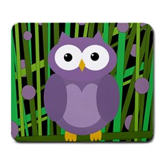 Purple Owl Large Mousepads by Valentinaart