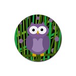 Purple owl Rubber Coaster (Round)  Front