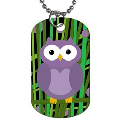 Purple Owl Dog Tag (two Sides)