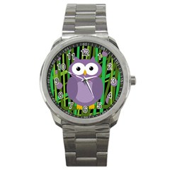 Purple Owl Sport Metal Watch