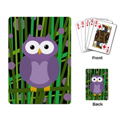 Purple Owl Playing Card by Valentinaart