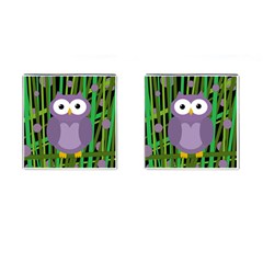 Purple Owl Cufflinks (square) by Valentinaart