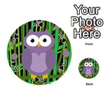 Purple owl Playing Cards 54 (Round)  Front - Spade3