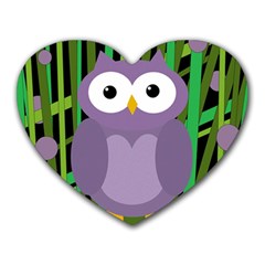 Purple Owl Heart Mousepads by Valentinaart