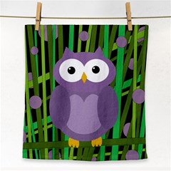 Purple Owl Face Towel