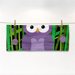 Purple Owl Hand Towel