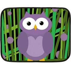 Purple Owl Fleece Blanket (mini) by Valentinaart