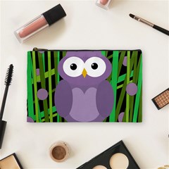 Purple Owl Cosmetic Bag (medium)  by Valentinaart