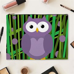 Purple Owl Cosmetic Bag (xl) by Valentinaart