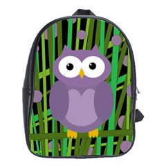 Purple Owl School Bags(large)  by Valentinaart