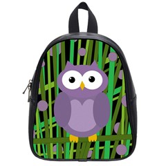 Purple Owl School Bags (small)  by Valentinaart